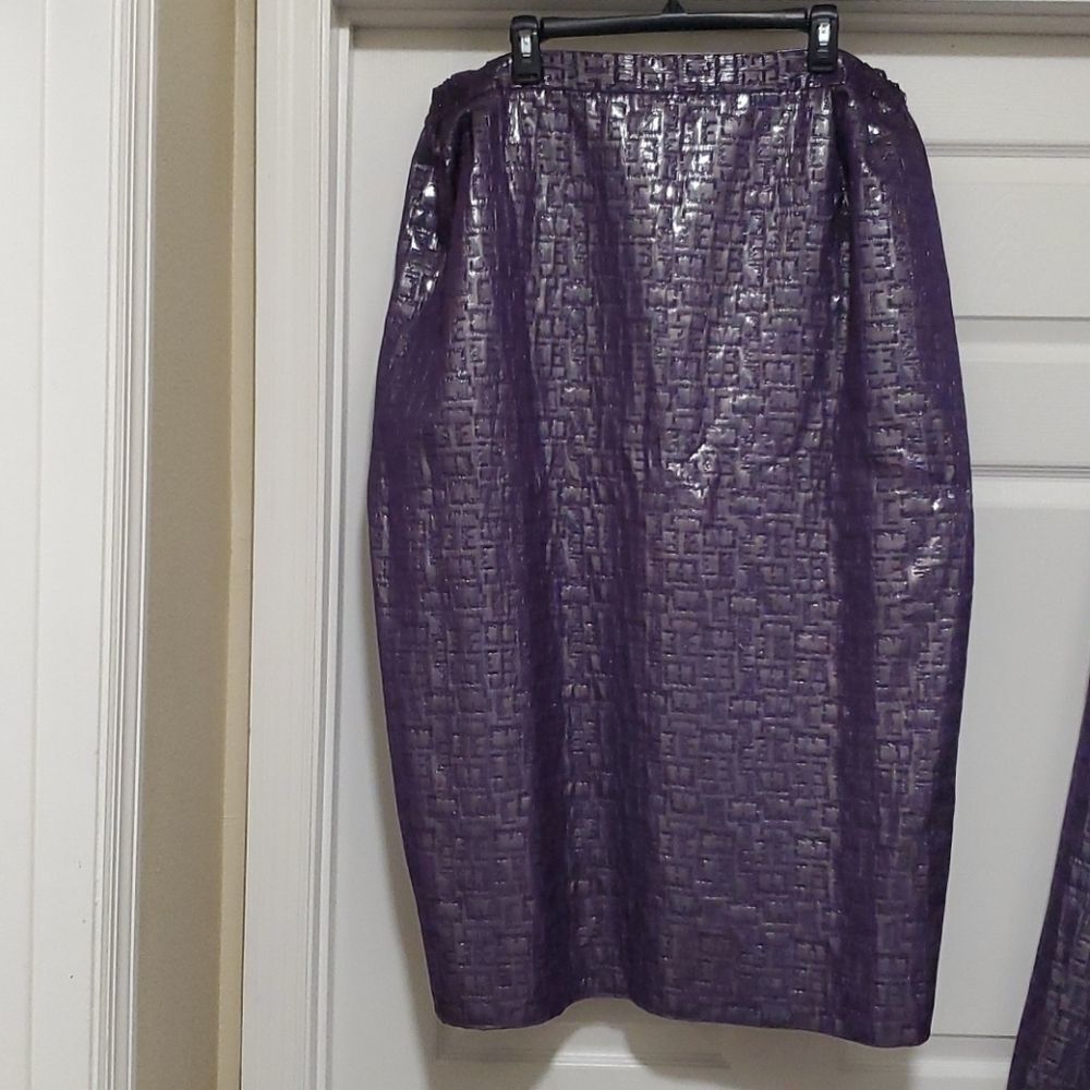 Giovanna Signature purple silver metallic woman 26W skirt set - Picture 4 of 16